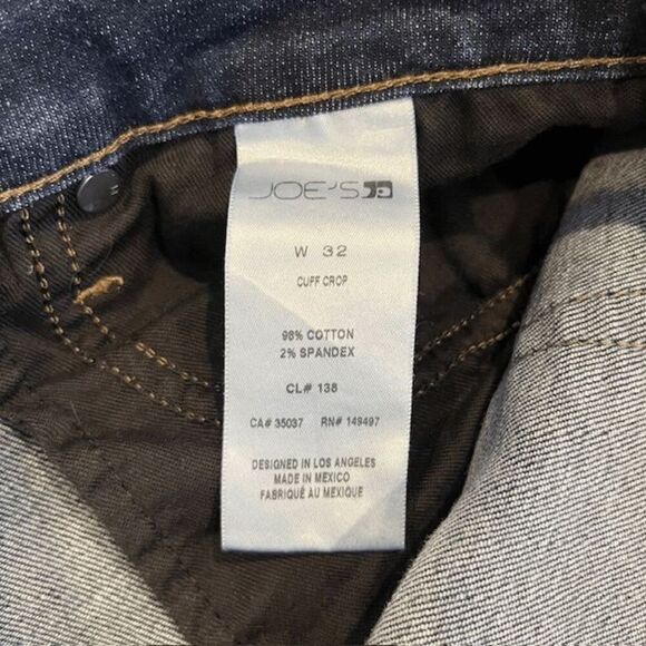 Joe's Jeans High Rise Cuff Crop Jeans Dark Medium Wash Size 32 - Picture 8 of 14